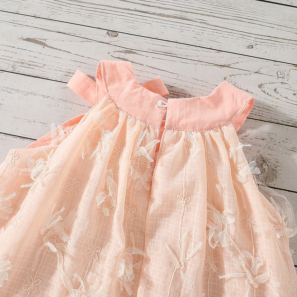 Thumbnail: Summer New Baby Girls Dress Halter Floral Ribbon Embellishment Embroidery Ruffle