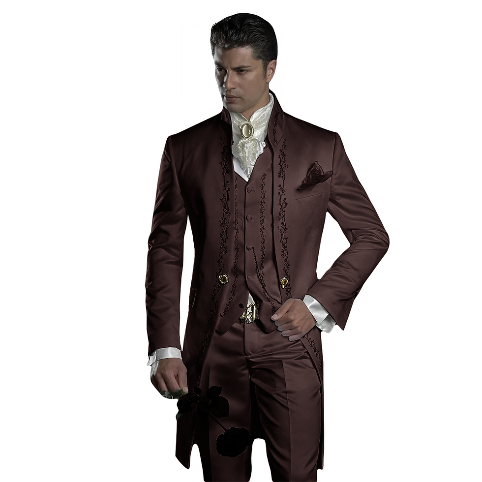 Thumbnail: Embroidered Men's Wedding Tuxedo Elegant Men's Suit Groom's Formal Customized Dr