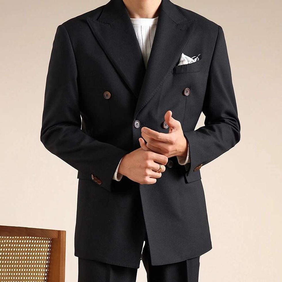 Thumbnail: Double Breasted Wedding Suit Men Tuxedo Suit Smoking Homme Mariage Traje Novio 2