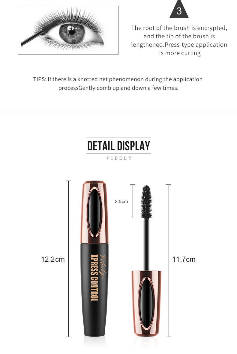 Thumbnail: New 4D Silk Fiber Lash Mascara Waterproof VIBELY 3d Mascara For Eyelash Extensio