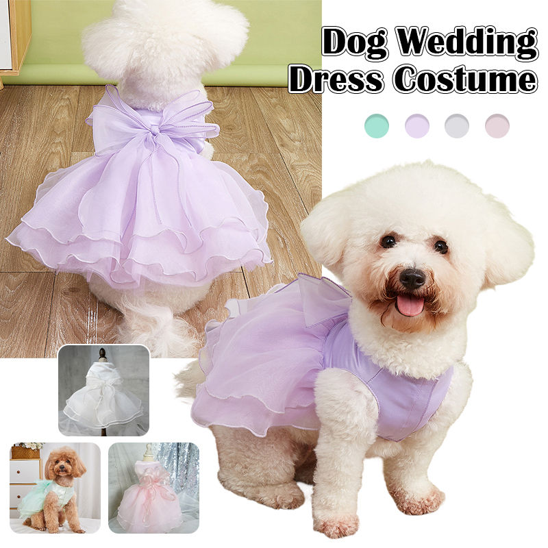 Thumbnail: Luxury Dog Clothes Wedding Dress Prom Party Princess Dresses for Small Dogs Pupp