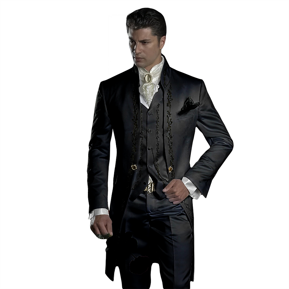 Thumbnail: Embroidered Men's Wedding Tuxedo Elegant Men's Suit Groom's Formal Customized Dr