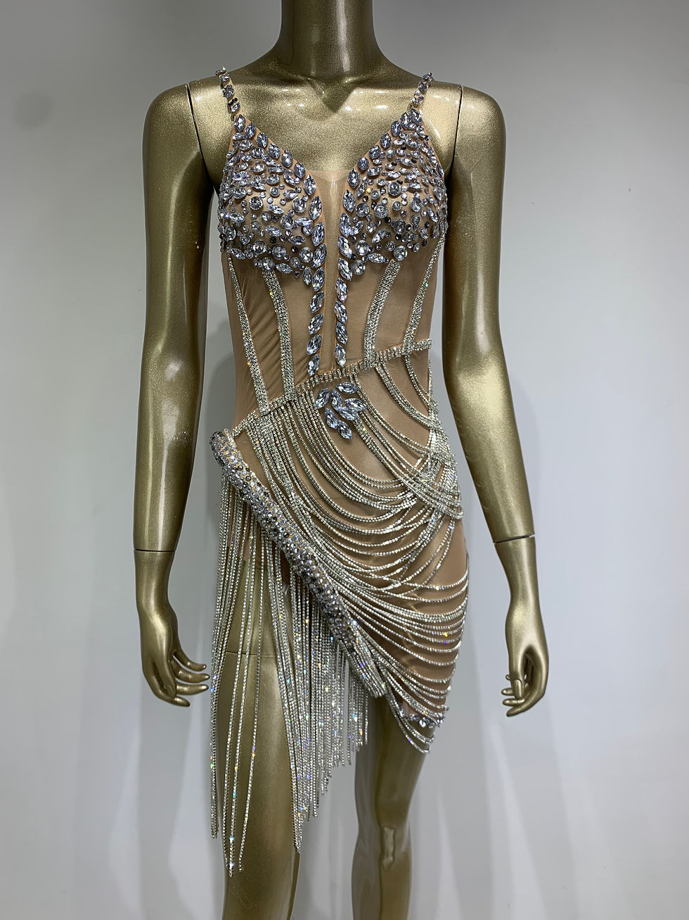 Women Luxury Shiny Crystal Diamond Sling Elastic Sexy Tassel Diamond Chain Minis