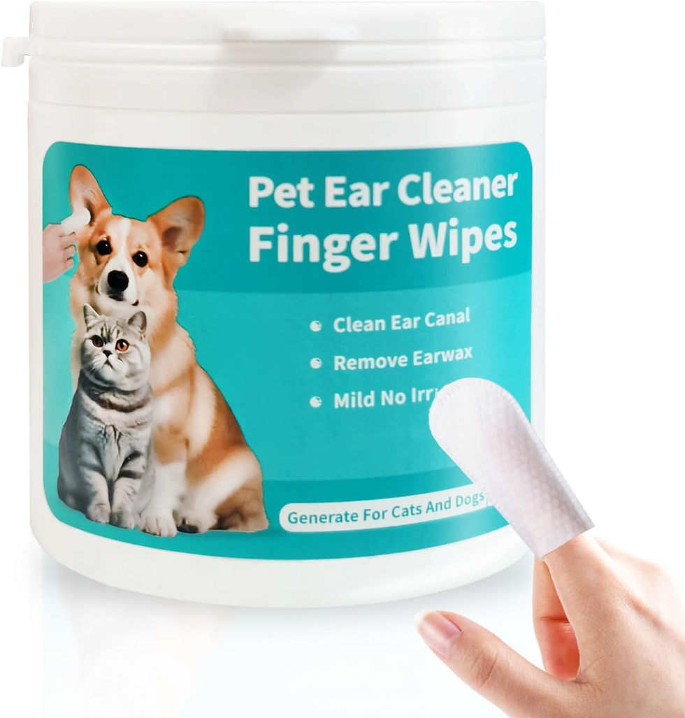 Pet Ear Wipes, Ear Cleaner Finger Wipes for Cats and Dogs, Soft & Easy Otic Clea