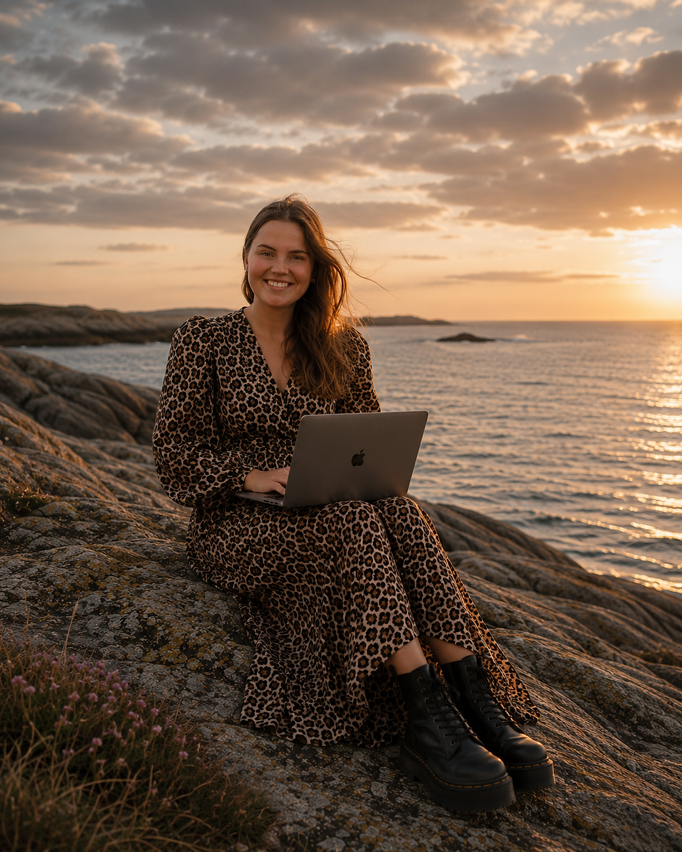 Porträtt av Tova Lundgren vid havet