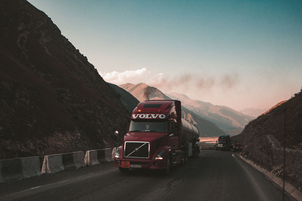 Lastbil på väg yrkestrafiktillstånd
