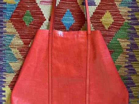 Thrifty Thursday: Red Leather Tote