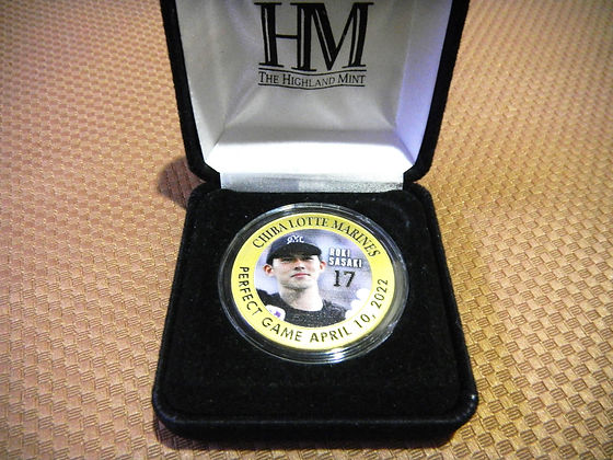 佐々木朗希　ゴールド　2022 パーフェクト　限定メダル 佐々木朗希 ゴールドコイン 2022 パーフェクト 限定メダル 千葉ロッテ