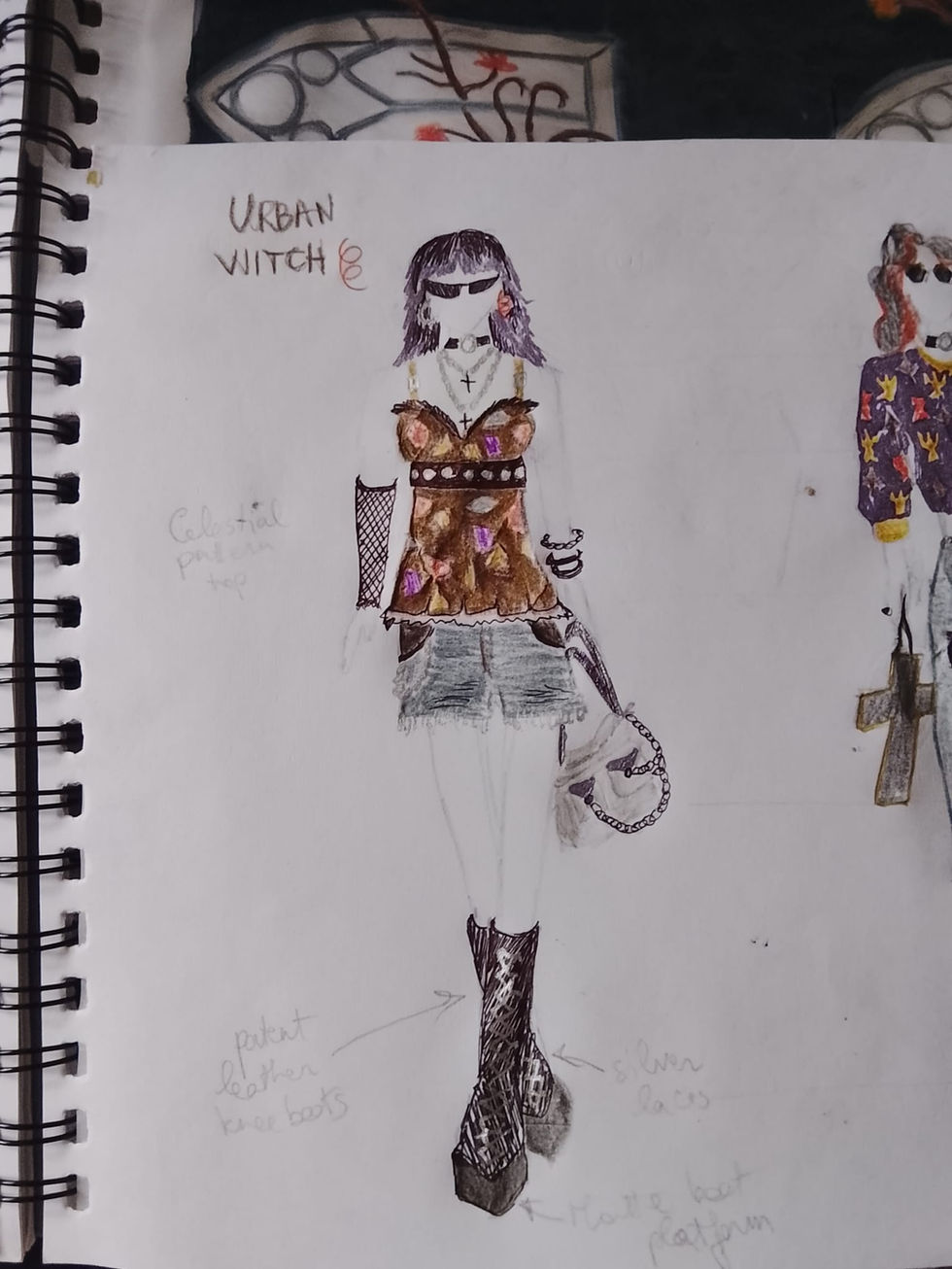 Urban Witch outfit sketch