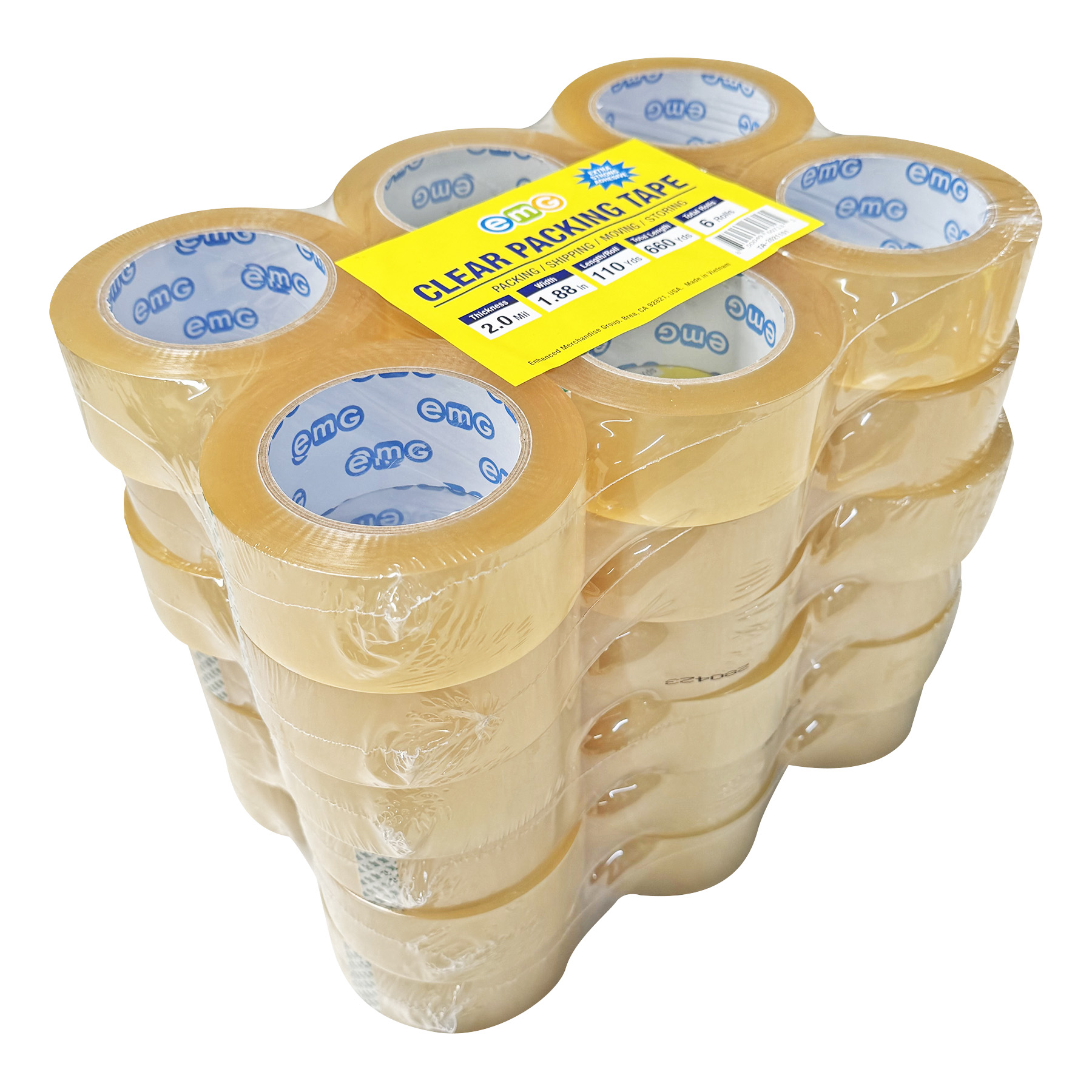 2" Packing Tape - 1.88" x 110 yds , 2.0 MIL, Clear