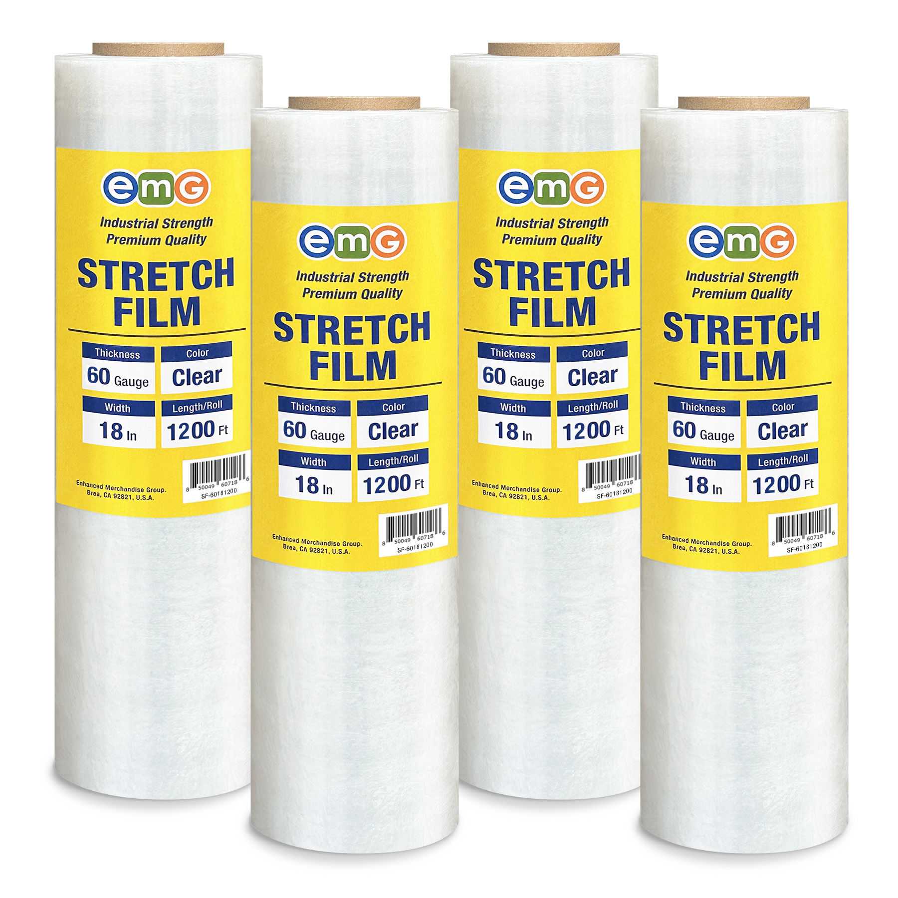 Stretch Film,60 Gauge, 18" x 1200'