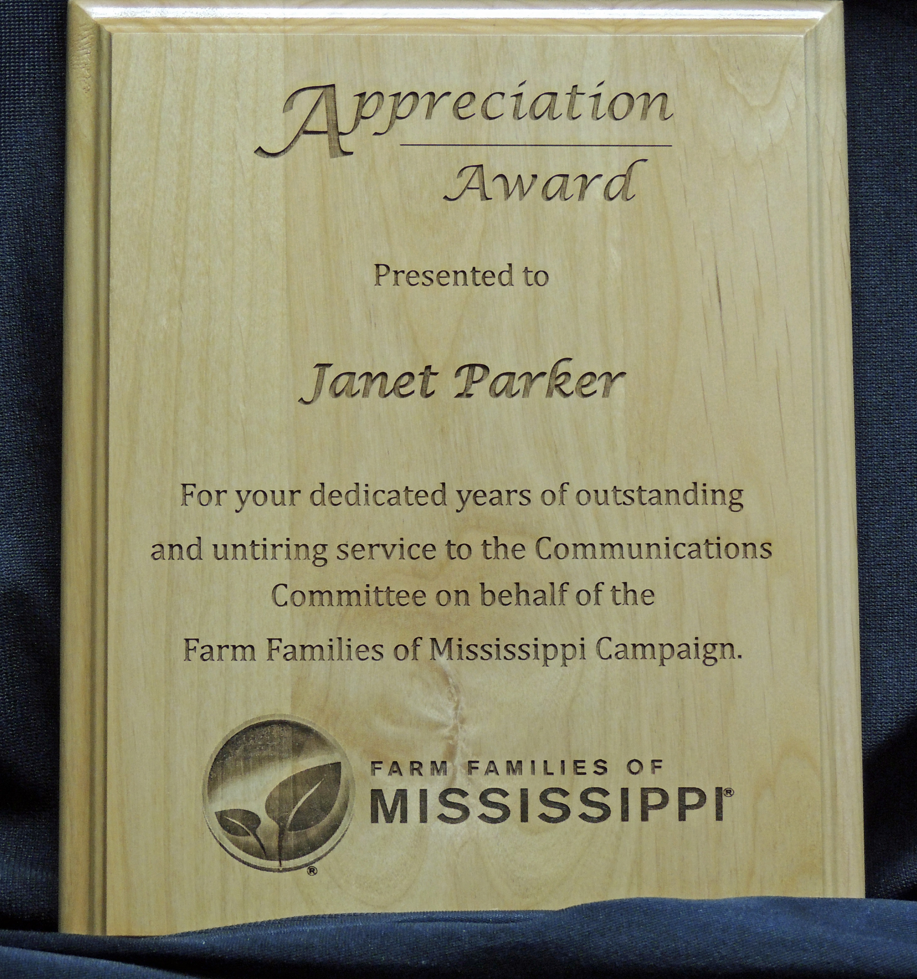 Alder award plaque