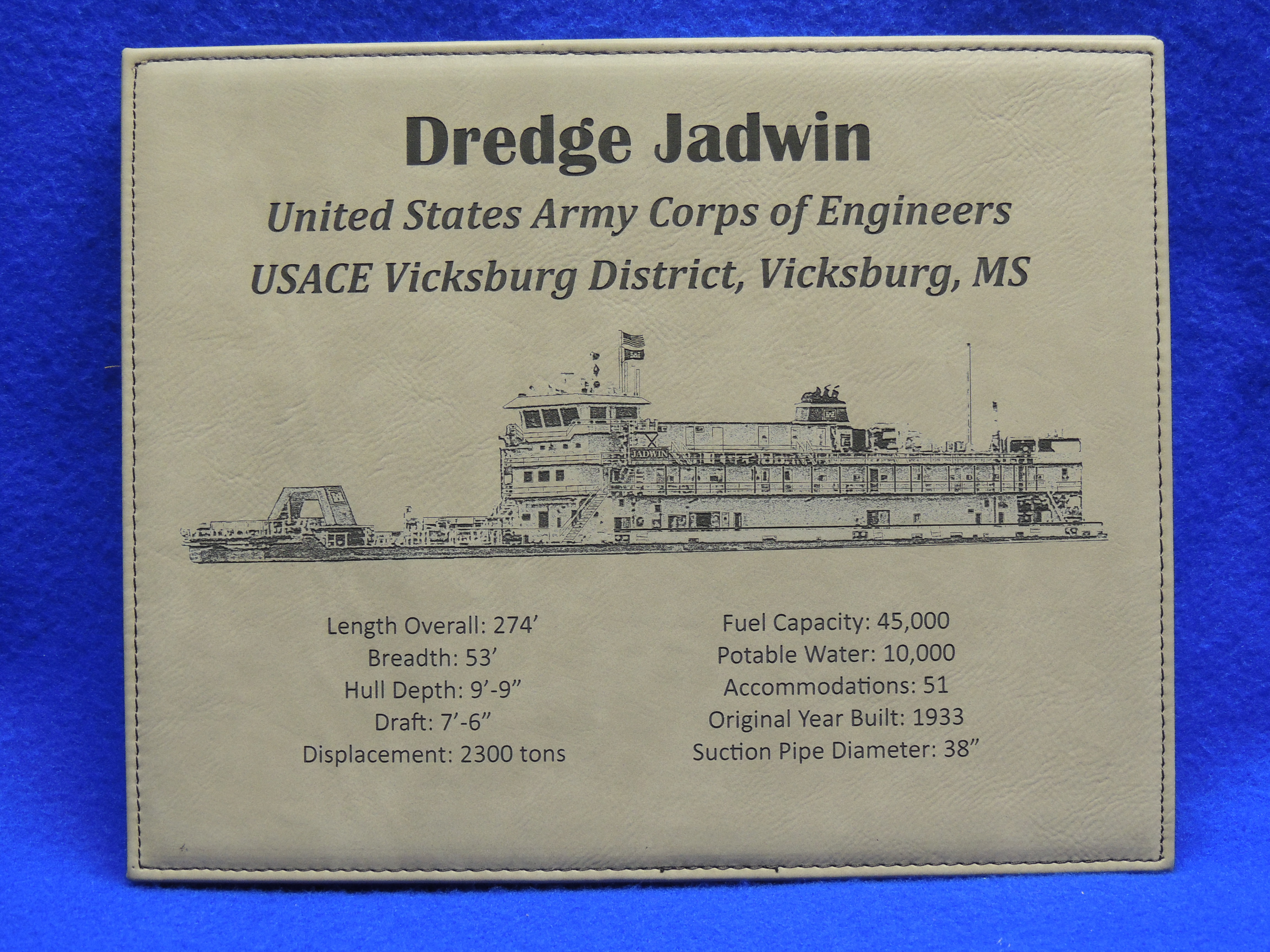 Leatherette plaque