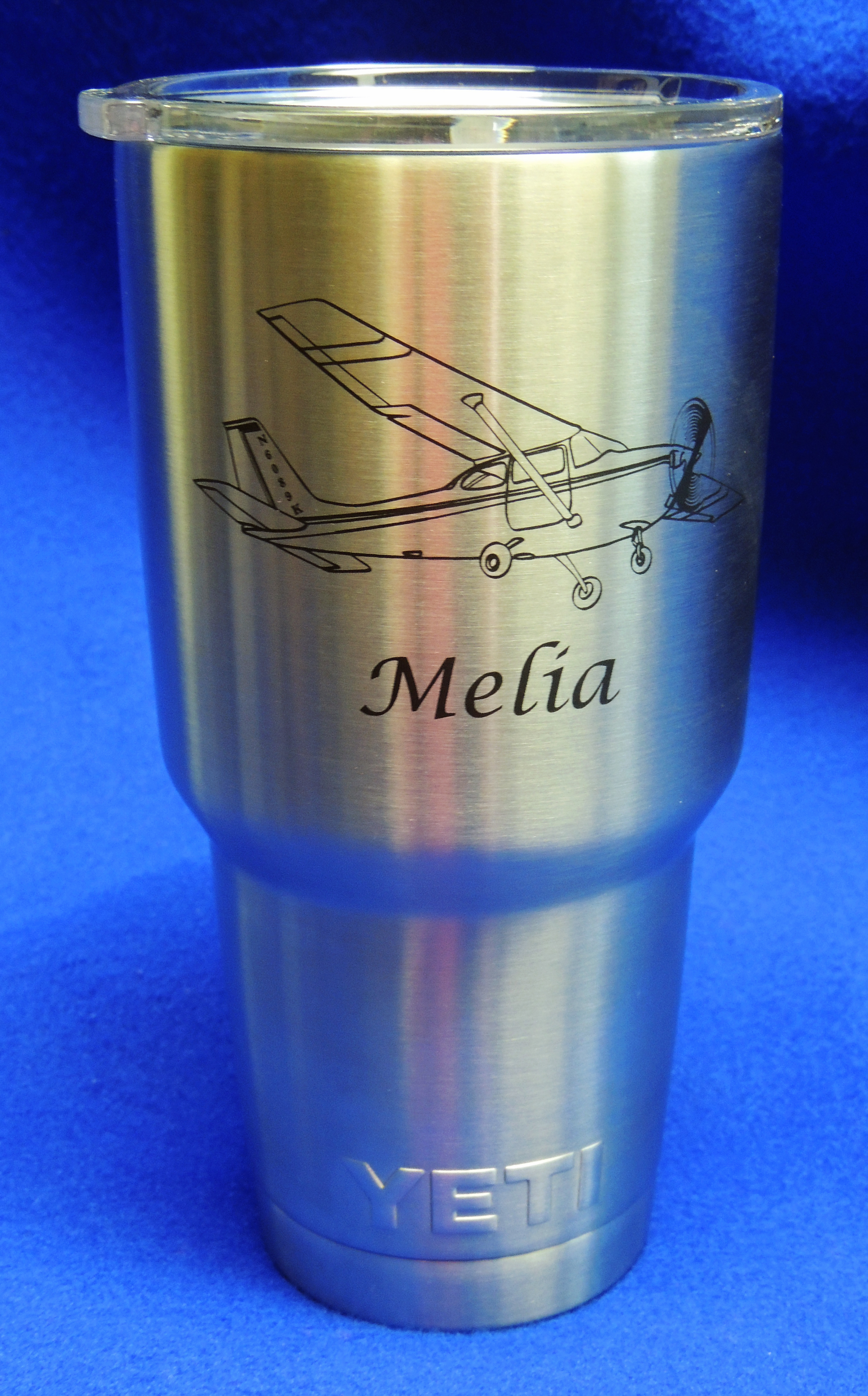 Yeti personalized with plane
