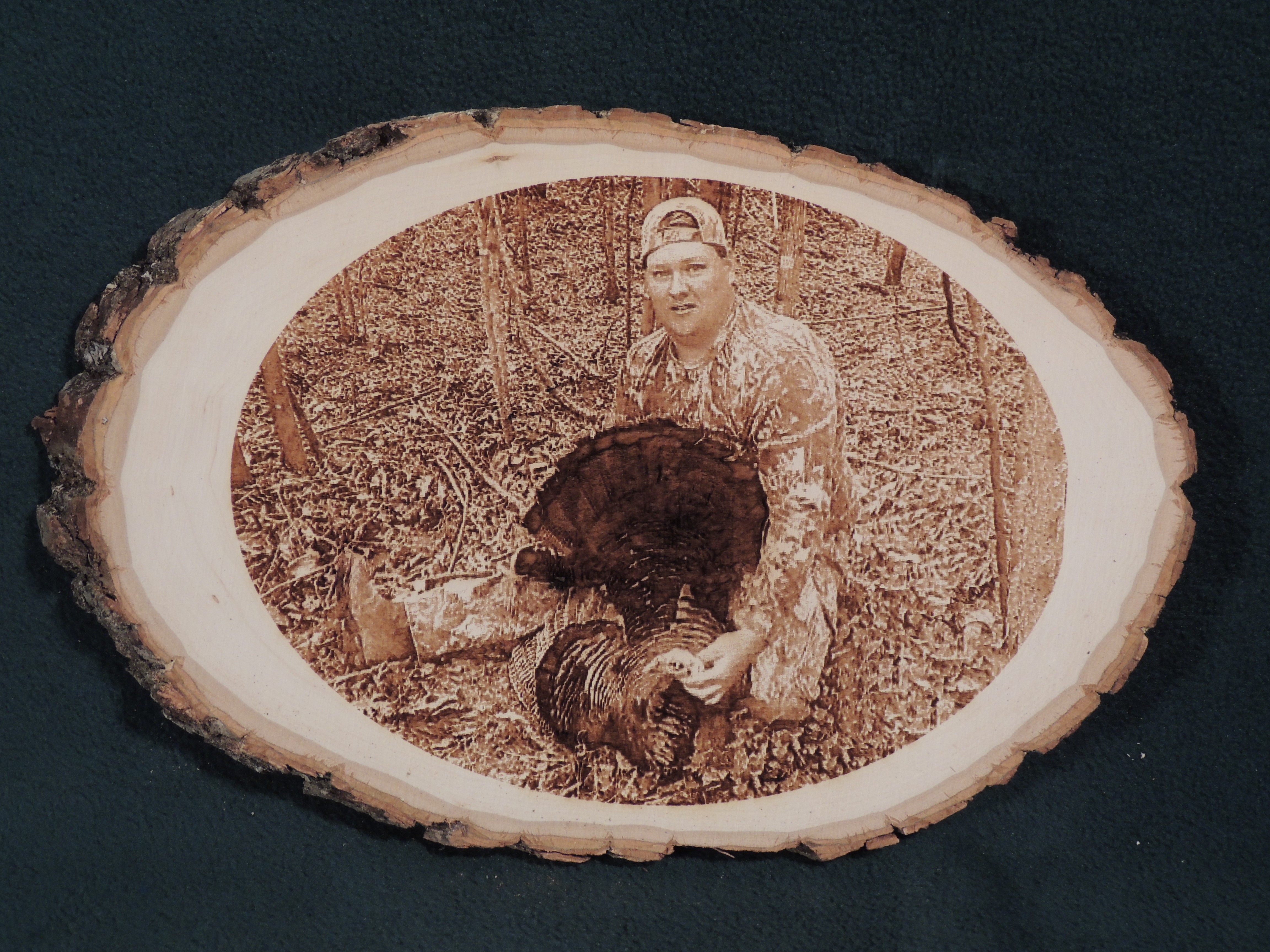 Turkey photo on a Wood slice