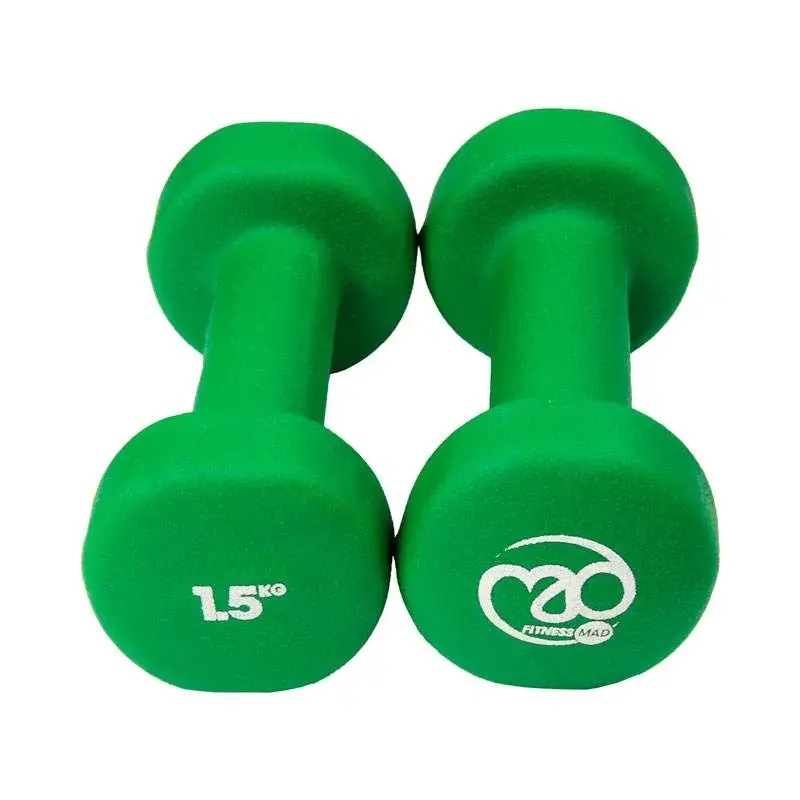 Thumbnail: Green Neoprene Hand Weight Dumbbells – 1.5kg – One Pair