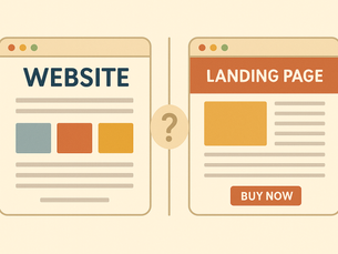 ما الفرق بين موقع بسيط وصفحة هبوط تسويقية؟