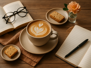 تصوير القهوة على الطاولة: ترتيب العناصر بذكاء