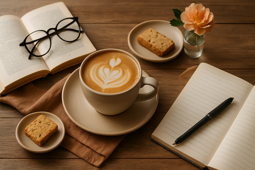 تصوير القهوة على الطاولة: ترتيب العناصر بذكاء