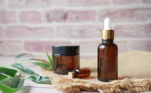 eucalyptus essential oils in a glass bo