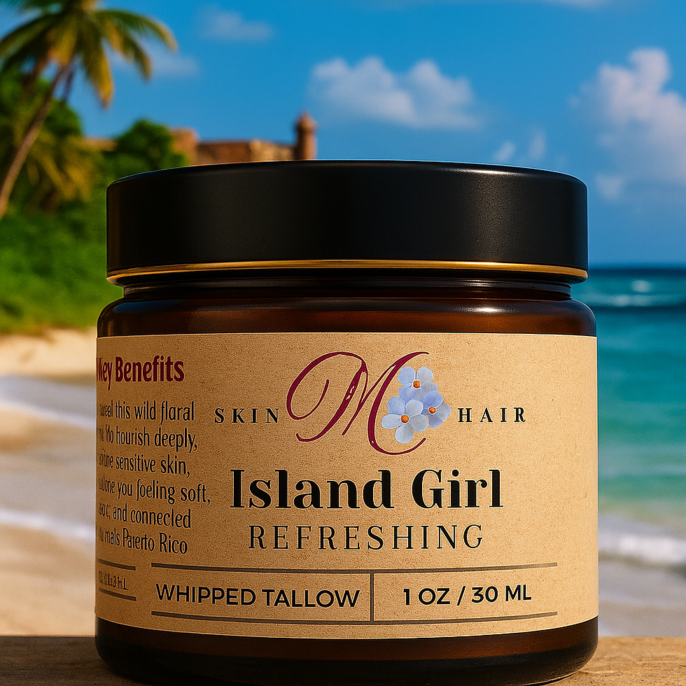 100% grass-fed tallow moisturizer inspired by Puerto Rico, whipped light and airy to deeply hydrate, calm and nourish