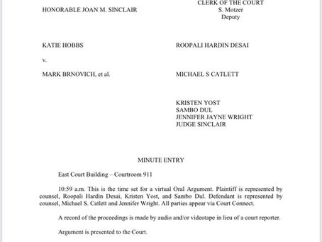 Judge denies Sec Hobbs' request for permission to break the law