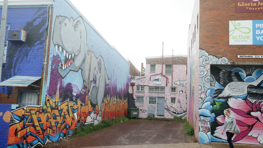 Walk the Walls mural at Caringbah