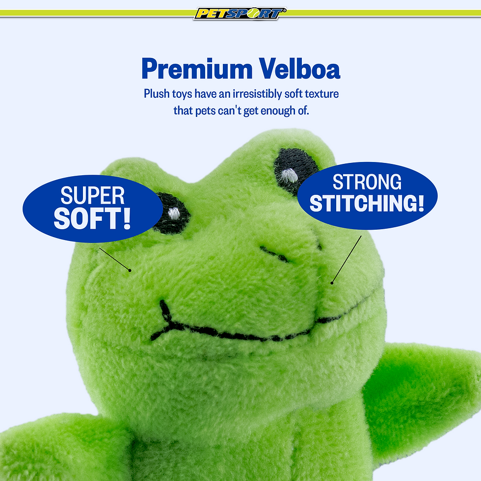 Thumbnail: Green plush frog, Premium Velboa, SUPER SOFT!, STRONG STITCHING pet toy.