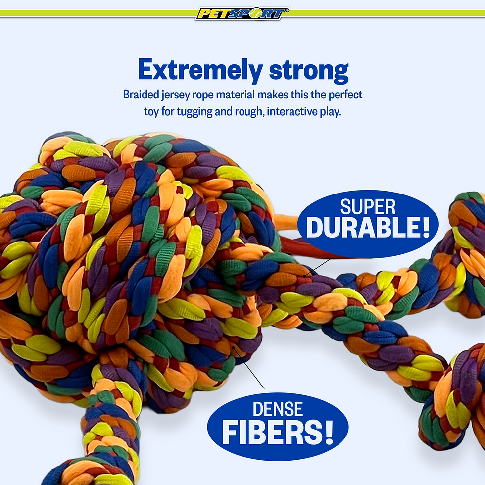Thumbnail: PUPTECK Extremely strong, SUPER DURABLE! DENSE FIBERS! braided dog rope toy.