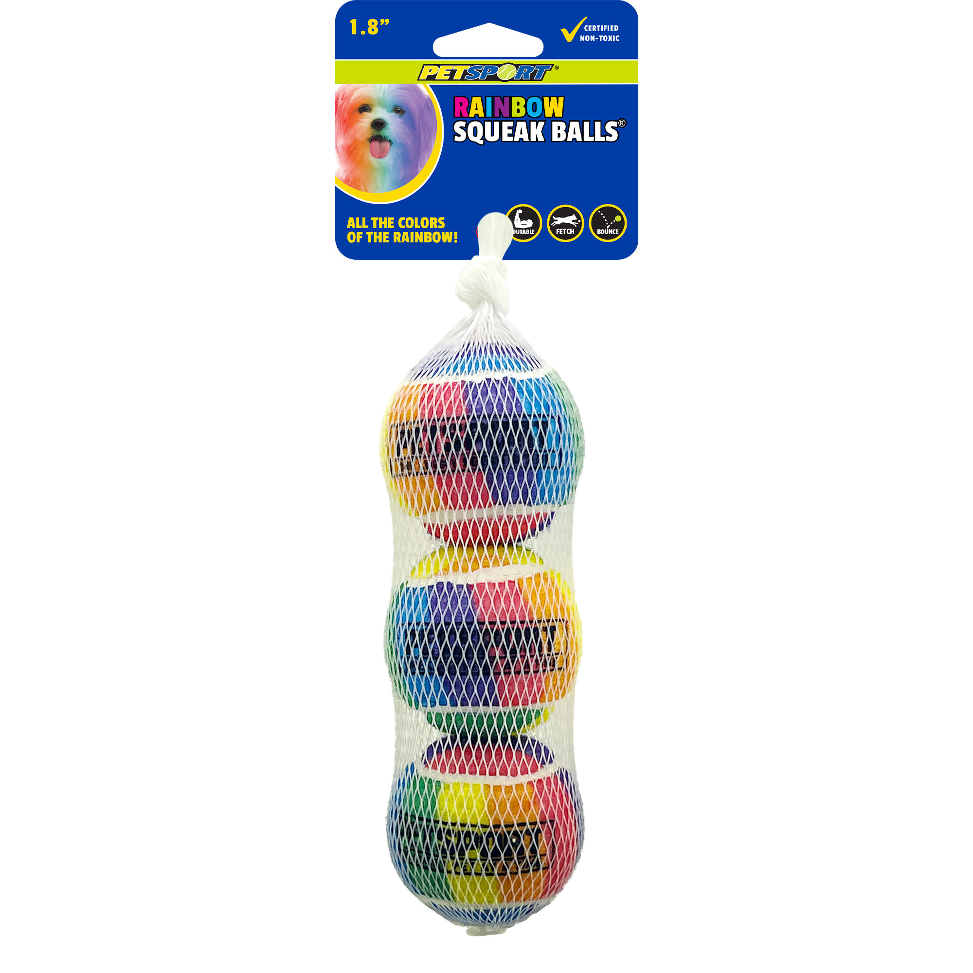 70329 Rainbow Squeak Ball 1.8"