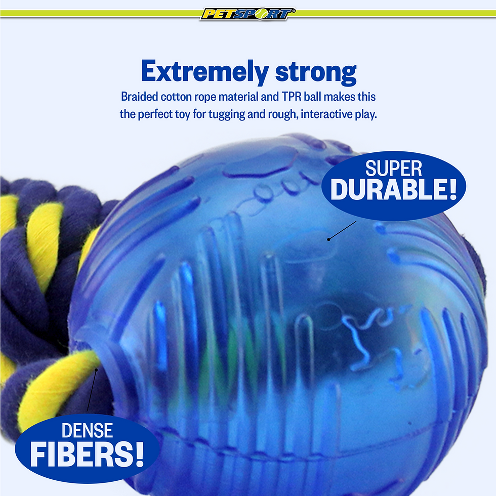 Thumbnail: Extremely strong blue spiky dog ball, "SUPER DURABLE!", "DENSE FIBERS!"