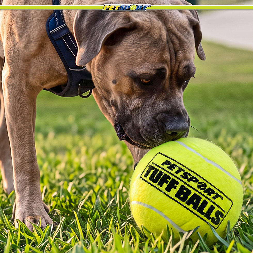 Thumbnail: Large dog with 6-inch Mega Tuff Ball on grass