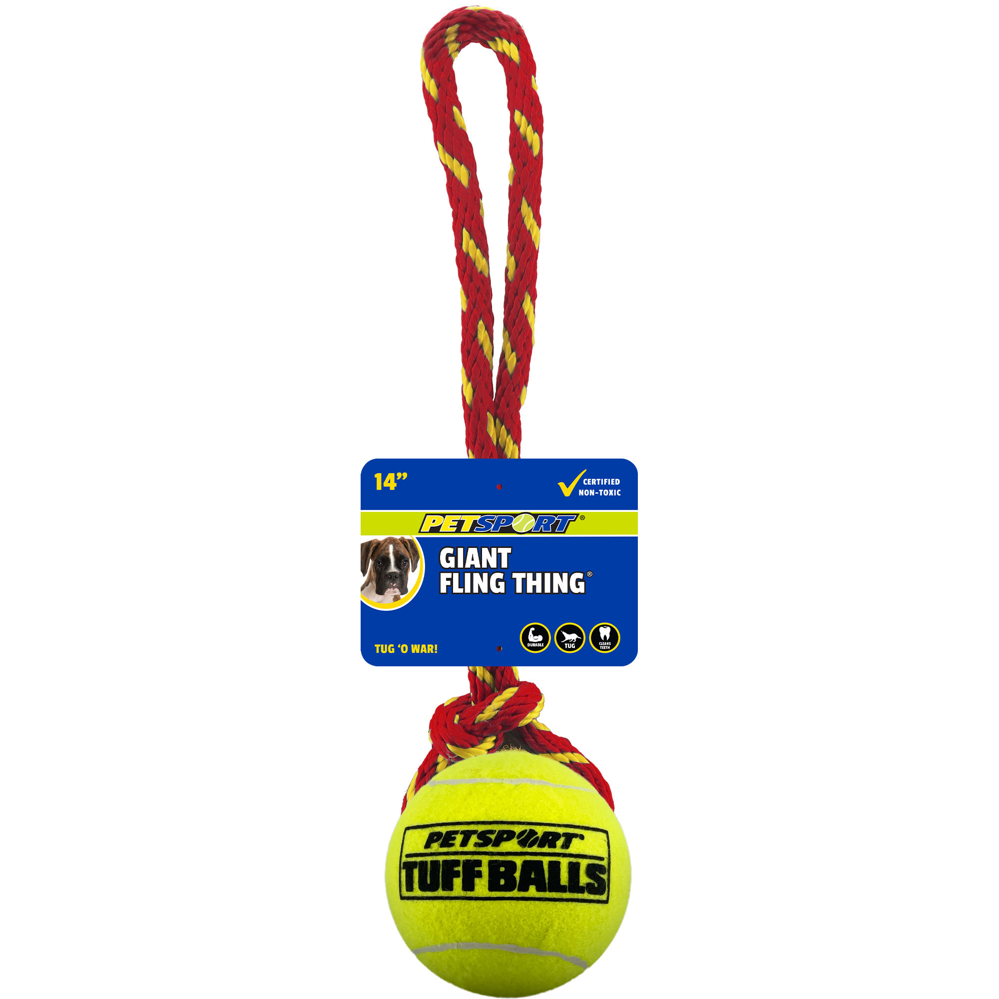 HyperPet Giant Fling Thing Tuff Balls dog toy rope.