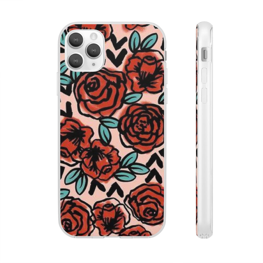 aesthetic red roses phone case
