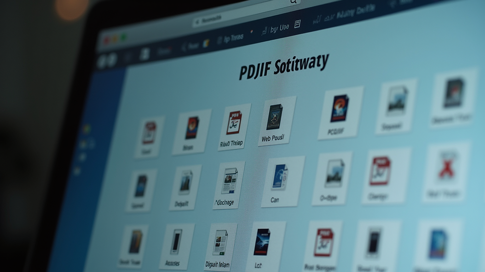 Close-up of a computer screen showing a well-organised PDF library
