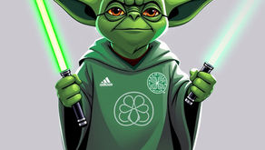 Yoda in a Celtic hoodie