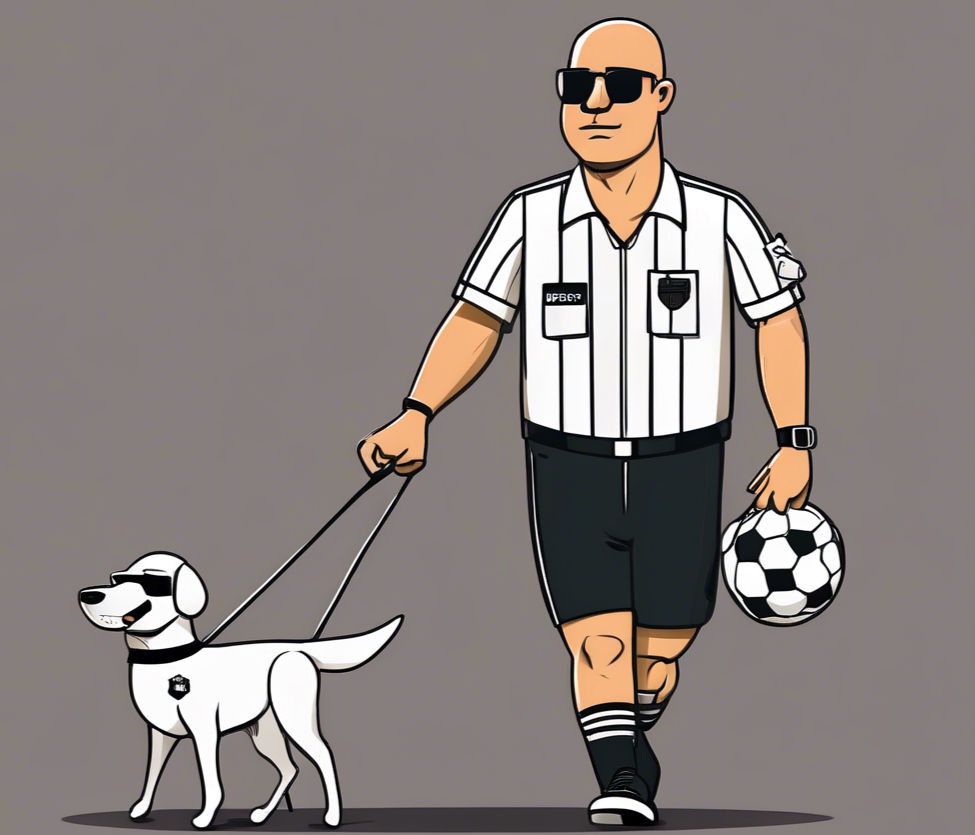 A Scottish referee goes for a walk after disallowing another Celtic goal.
