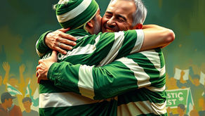 Celtic fans hugging