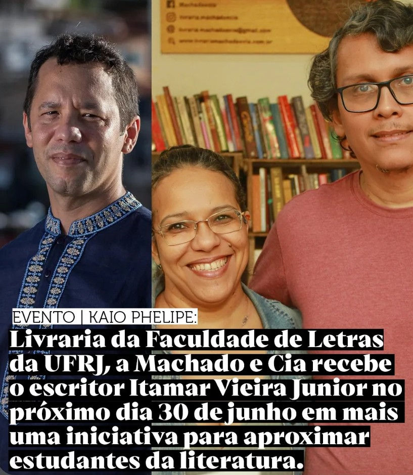 Livraria da Faculdade de Letras da UFRJ recebe o escritor Itamar Vieira Junior em mais uma iniciativa de aproximar estudantes da literatura.
