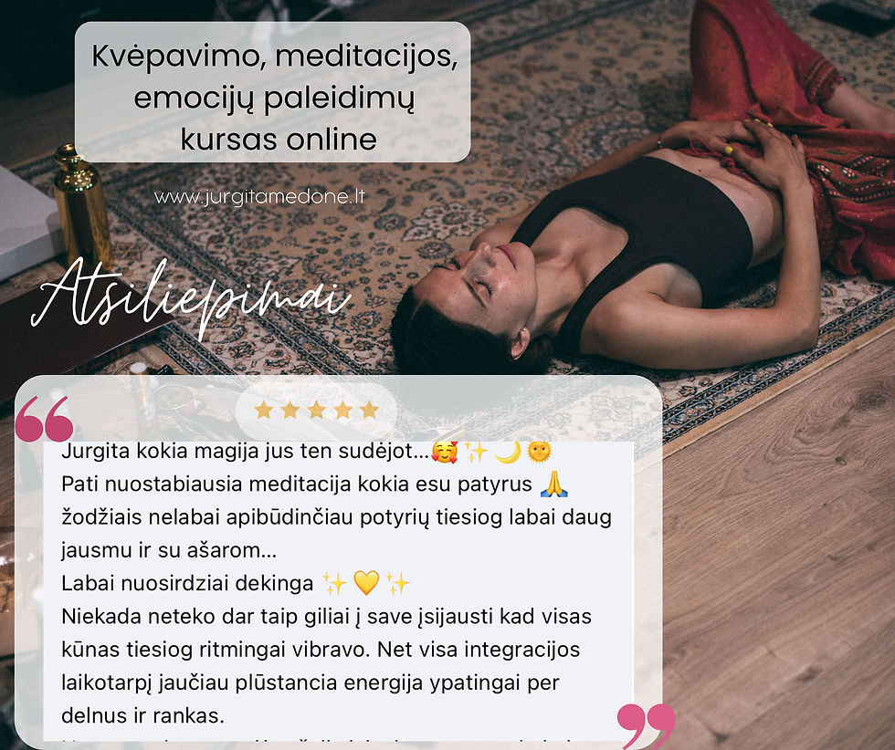 Miniatiūra: 2 dalis. SĄMONINGO KVĖPAVIMO, EMOCIJŲ PALEIDIMŲ, MEDITACIJOS KURSAS ONLINE