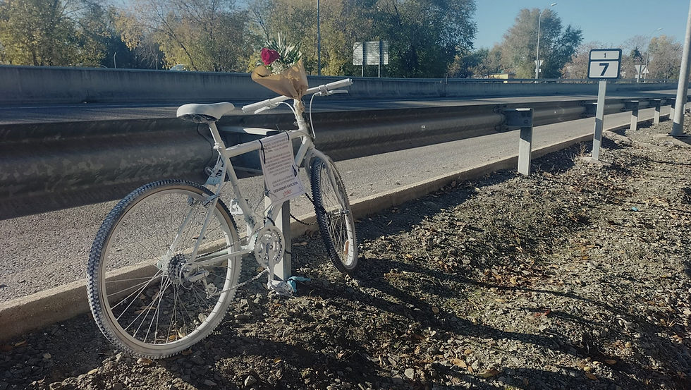 Bici Blanca en Barajas "No más muertes ciclistas"