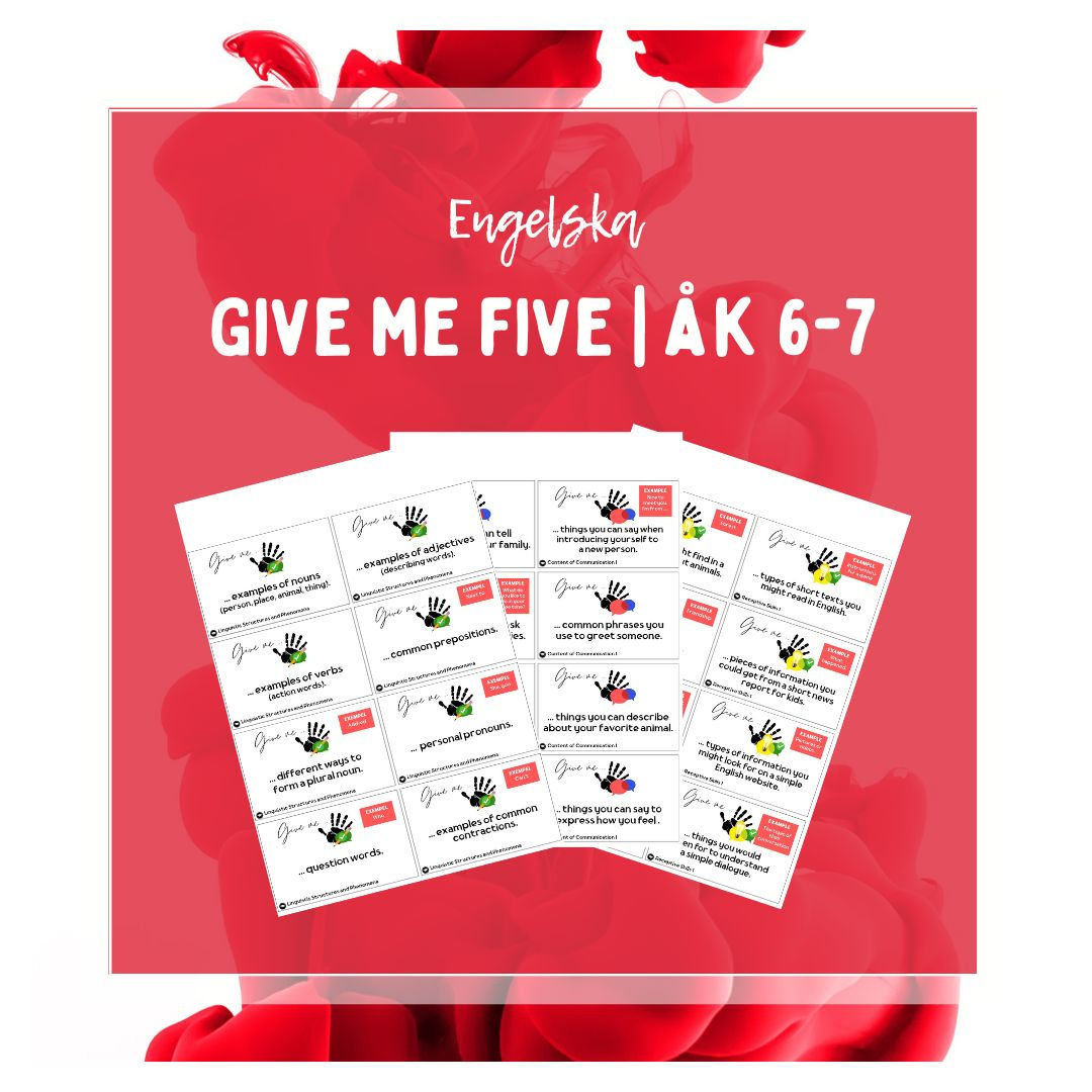 Give me five | English 6th-7th grade