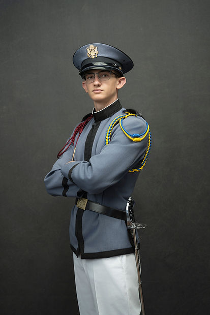Benedictine high school senior portrait military dress uniform officer Petersburg VA studio serving Richmond Virginia
