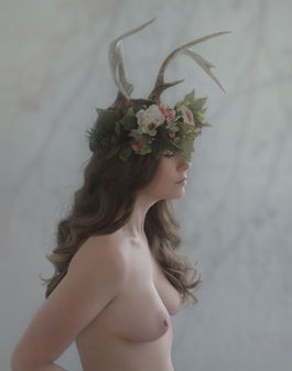 PPA award winning fine art implied portrait woman antler headdress profile Melody Smith Portrait Petersburg VA