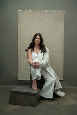 Confident editorial women's portrait in white blazer at Melody Smith Portrait Studio serving Richmond Petersburg and Chesterfield VA