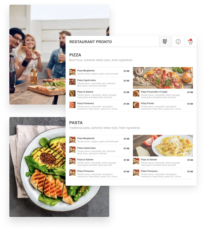 Menu de restaurante online