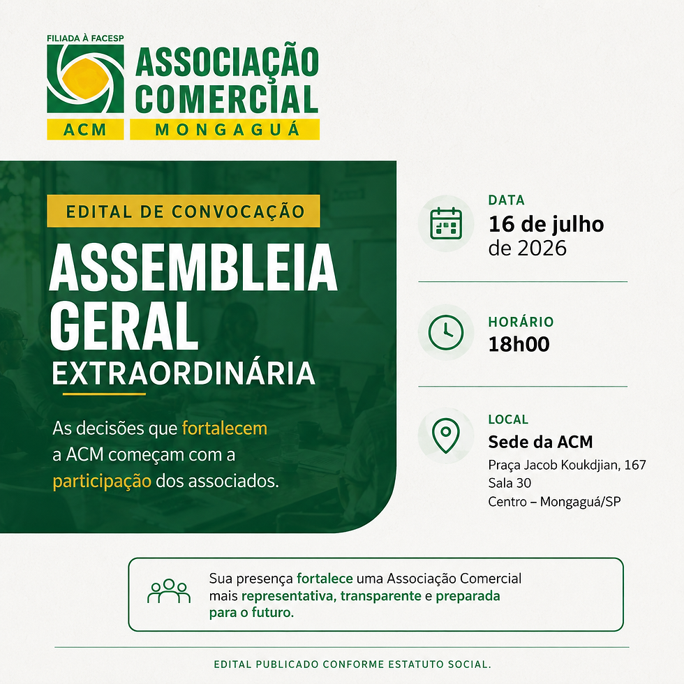 EDITAL - ASSEMBLEIA EXTRAORDINARIA 16/07/2026