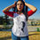 Miniatura: PLAYERA MANGA 3/4 MUJER CALAVERA ROJO