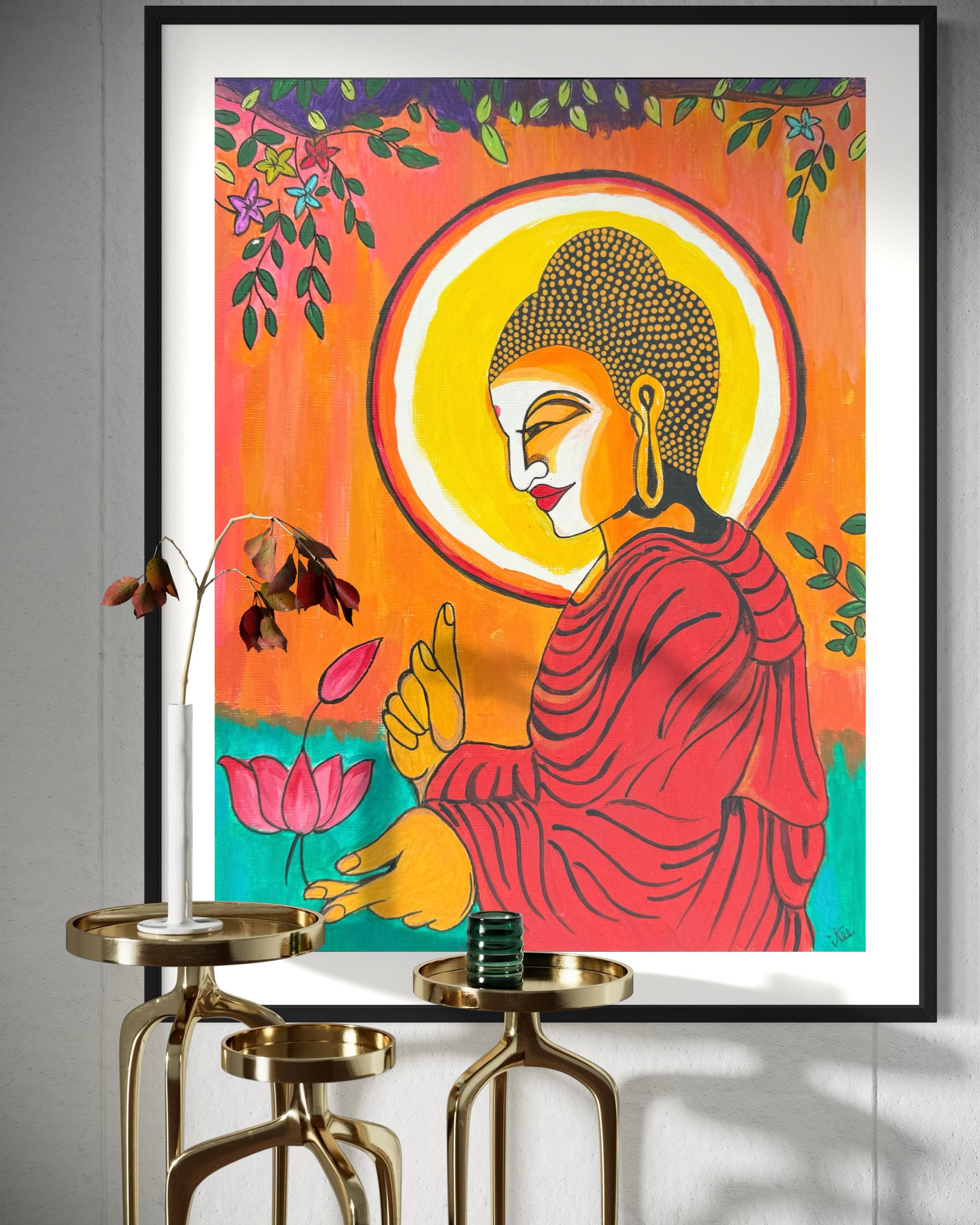 Giclee Print reproduction of the painting titled "Blissful Aura"  using only the finest inks and  archival paper