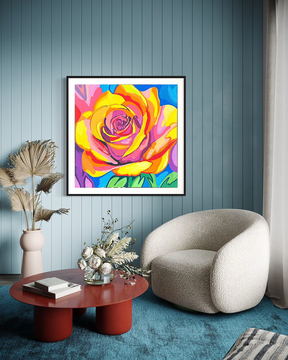 Thumbnail: Giclee Print reproduction of the painting titled "A Rose Called Sunshine" using only the finest inks and  archival paper